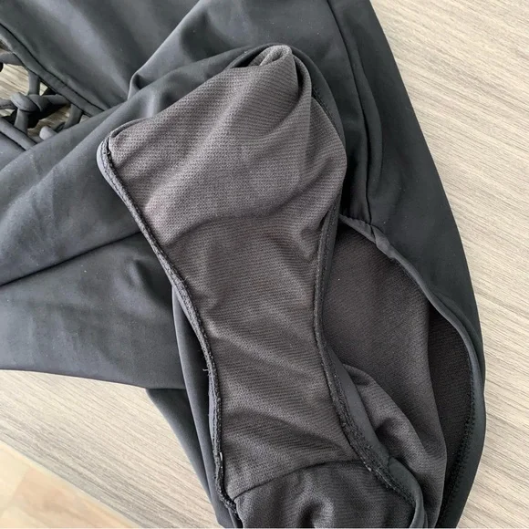 AQUA GREEN Lace Up One Piece Swimsuit in Black - Picture 13 of 13